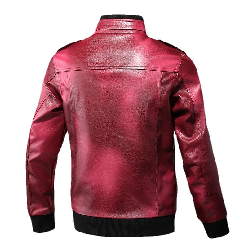 HerrenModische Lederjacke mit praktischen Taschen Drune