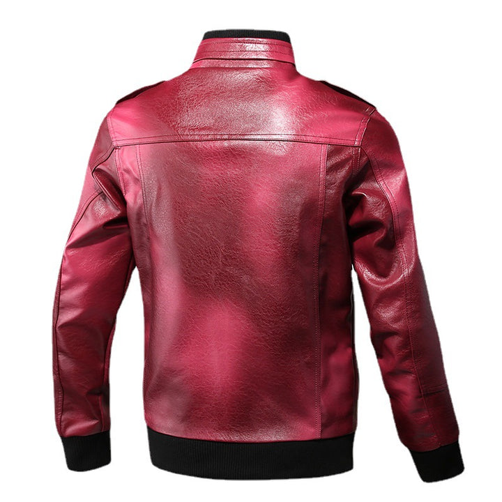 HerrenModische Lederjacke mit praktischen Taschen Drune