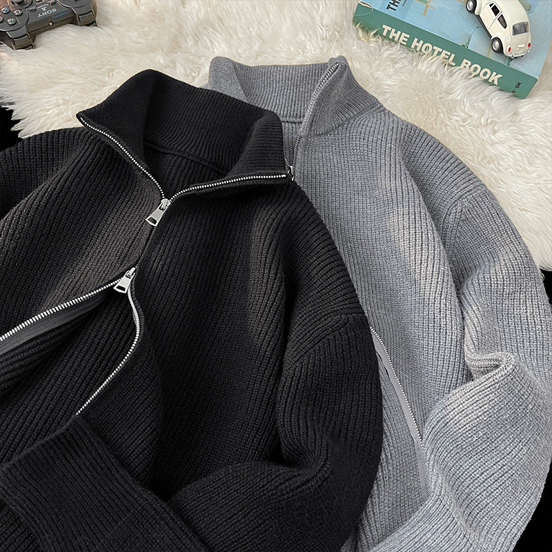Damen Modischer Strickpullover mit hohem Kragen Drune