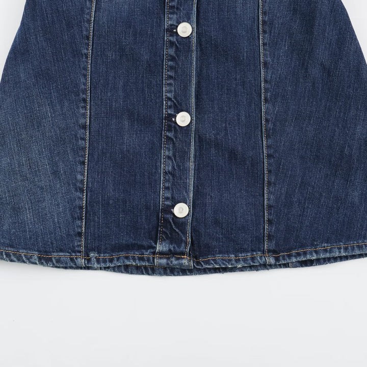 Damen Geradliniges Denim-Hemdkleid mit durchgehender Knopfleiste und Brusttaschen Drune