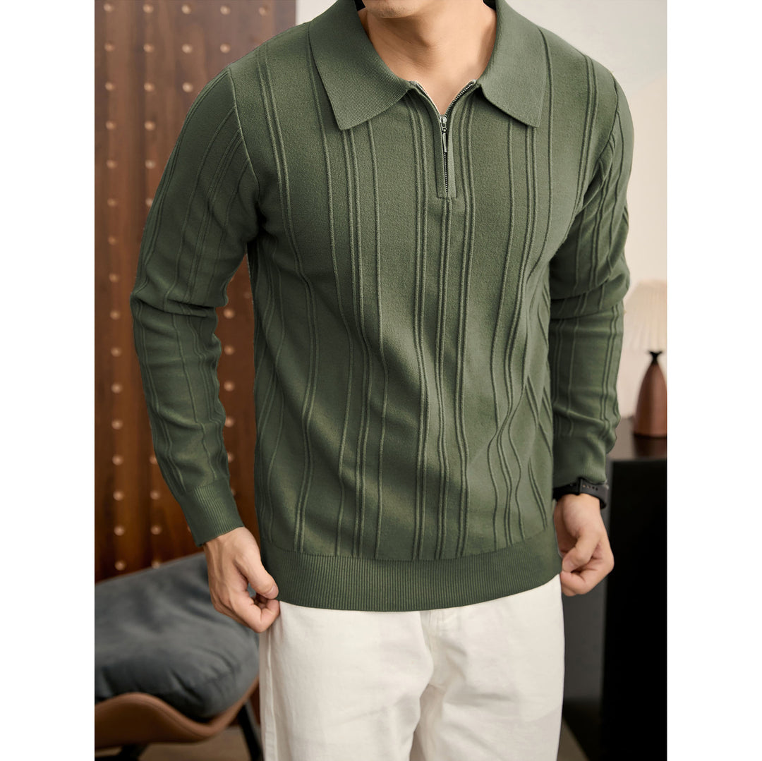 Herren Modischer Grobstrickpullover mit Reißverschluss Drune