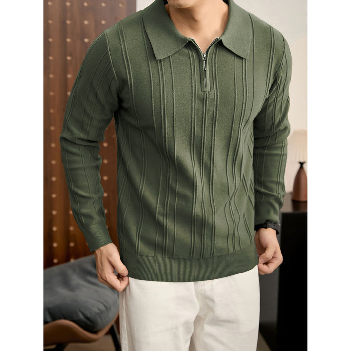 Herren Modischer Grobstrickpullover mit Reißverschluss Drune