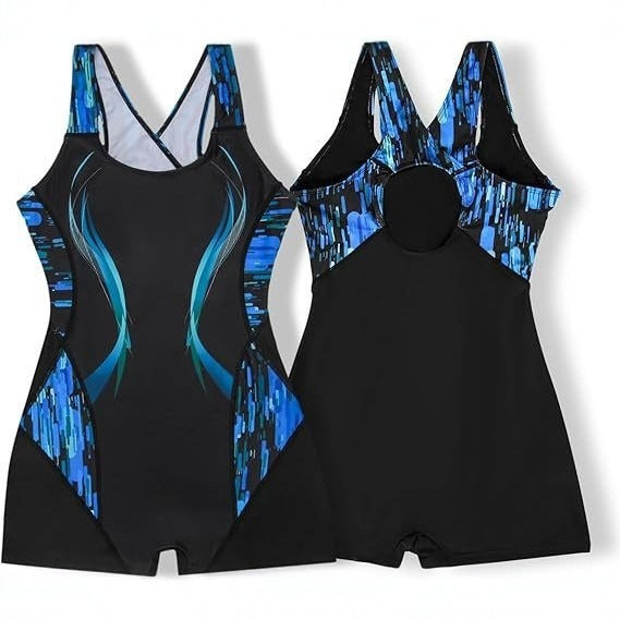 Damen Sportlicher Einteiler-Badeanzug Drune
