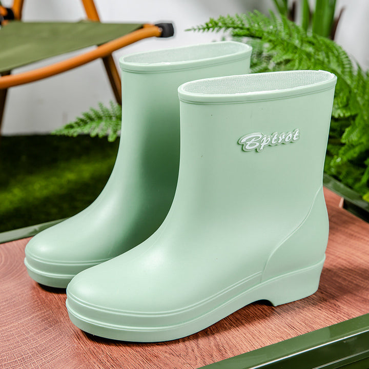 Damen Kurzschaftige Plateau-Gummistiefelette mit nahtloser Vollgummi-Konstruktion Drune