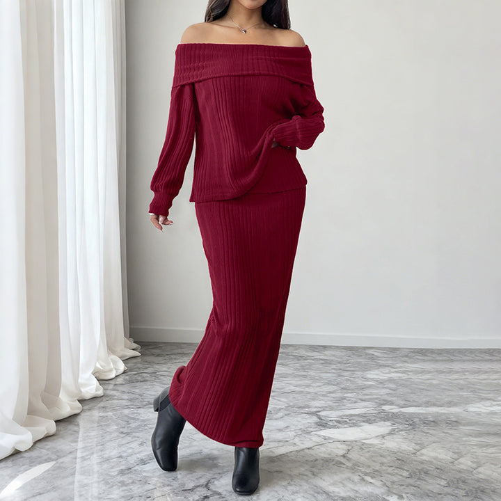 Damen Elegantes Strick-Kleidungsset Drune