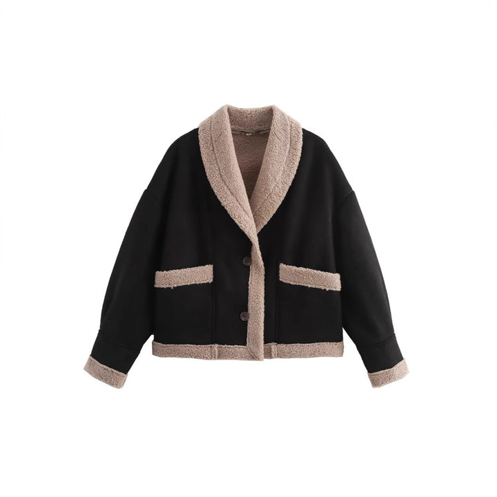 Damen Kuschelige Oversized-Jacke mit schickem Kragen und praktischen Taschen Drune