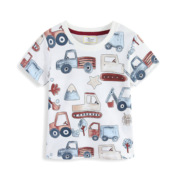 Kinder T-Shirt mit buntem Baustellenmotiv Drune
