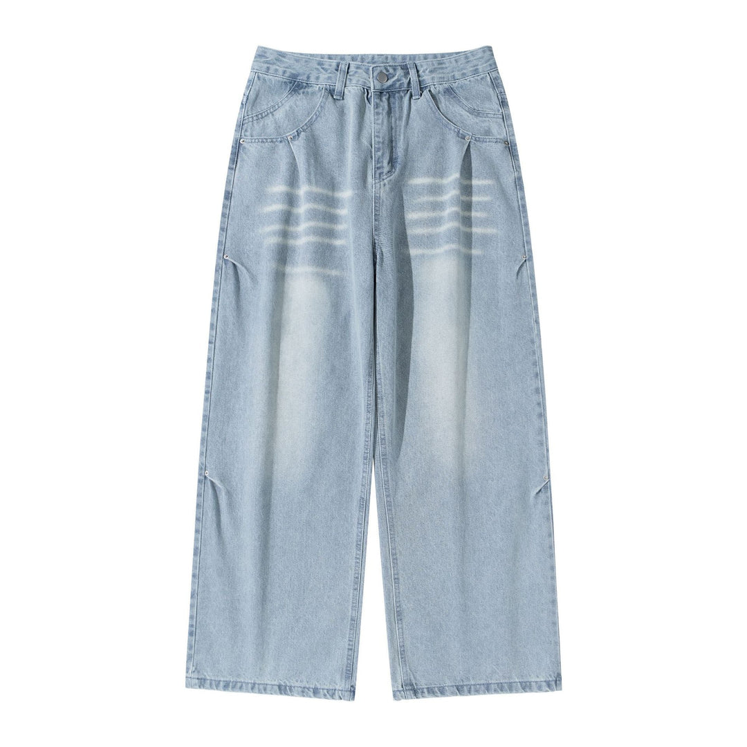 Damen Hochtaillierte weite Cropped-Jeans mit Bundfalten und Utility-Taschen Drune