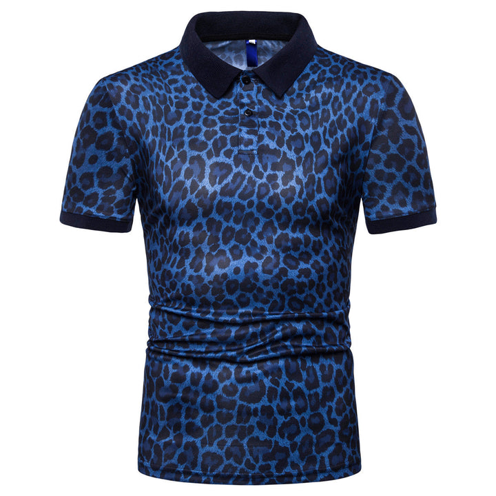 Herren Polo-Shirt mit aufregendem Leopardenmuster und modernem Schnitt Drune