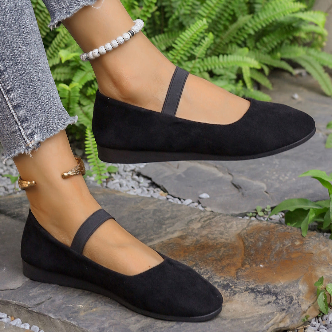 Damen Ballerinas mit verstellbarem Riemen und komfortablem Fußbett Drune