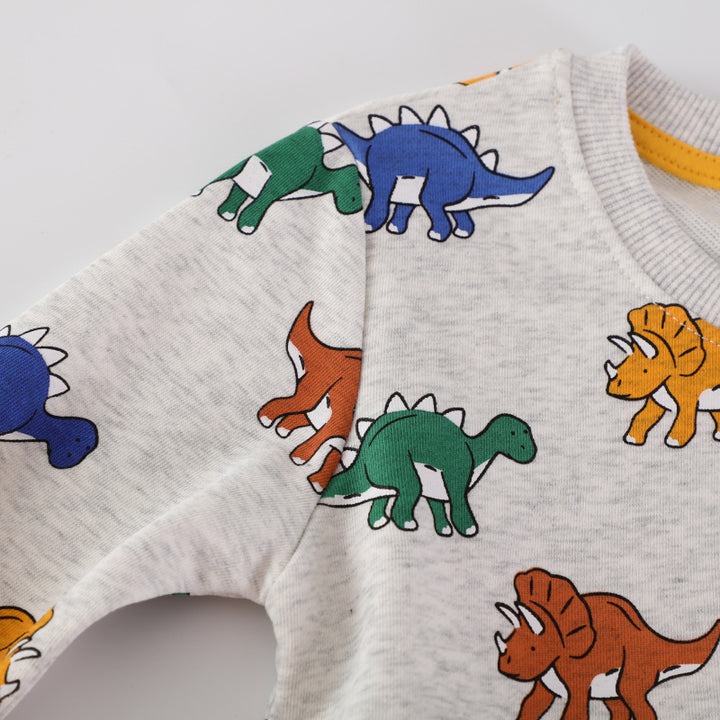 Jungen Sweatshirt mit fröhlichem Dinosaurier-Motiv Drune