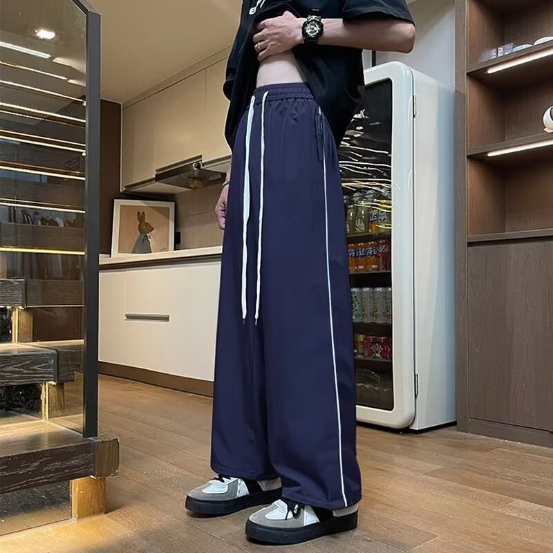 Herren Sportliche Lockere Jogginghose mit kontrastierenden Seiteneinsätzen Drune