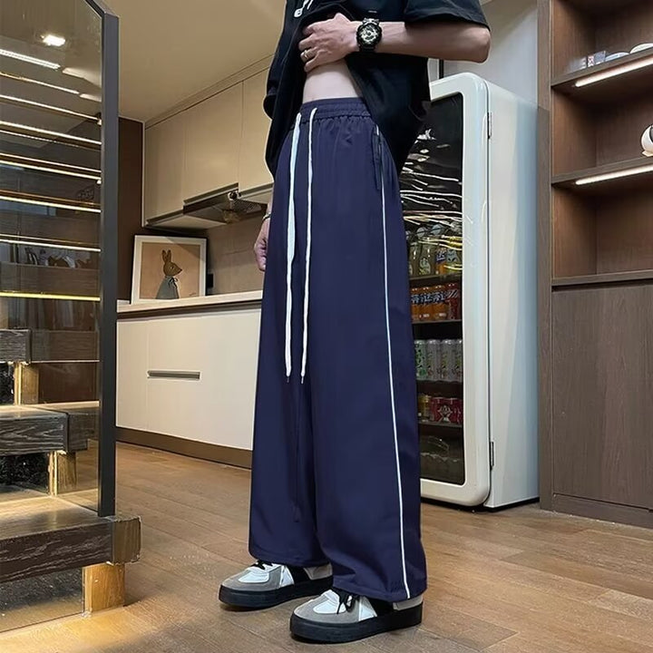Herren Sportliche Lockere Jogginghose mit kontrastierenden Seiteneinsätzen Drune