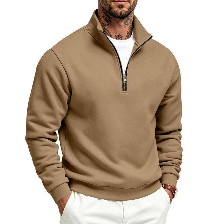Herren Halbzip-Sweatshirt mit Troyerkragen und weicher Fleece-Innenseite Drune