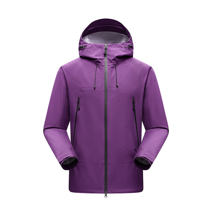 Herren Minimalistische technische dreilagige Softshelljacke mit versiegelten Nähten und wasserdichtem Frontreißverschluss Drune