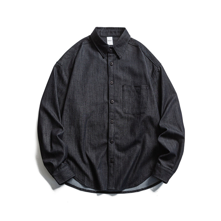 Herren Boxy Hemdjacke aus robustem Twill mit abgerundetem Saum Drune