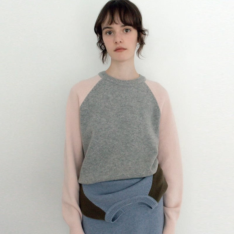 Damen sportlicher Strickpullover mit Raglanärmeln Drune