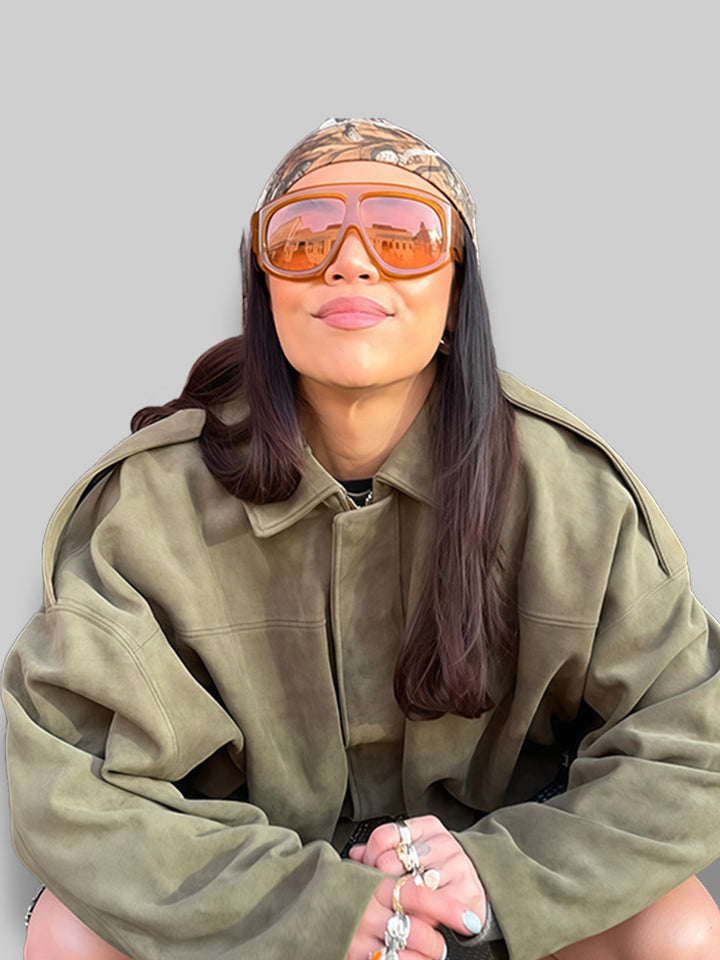 Damen modische kurz geschnittene Lederjacke mit geschmeidiger Textur Drune