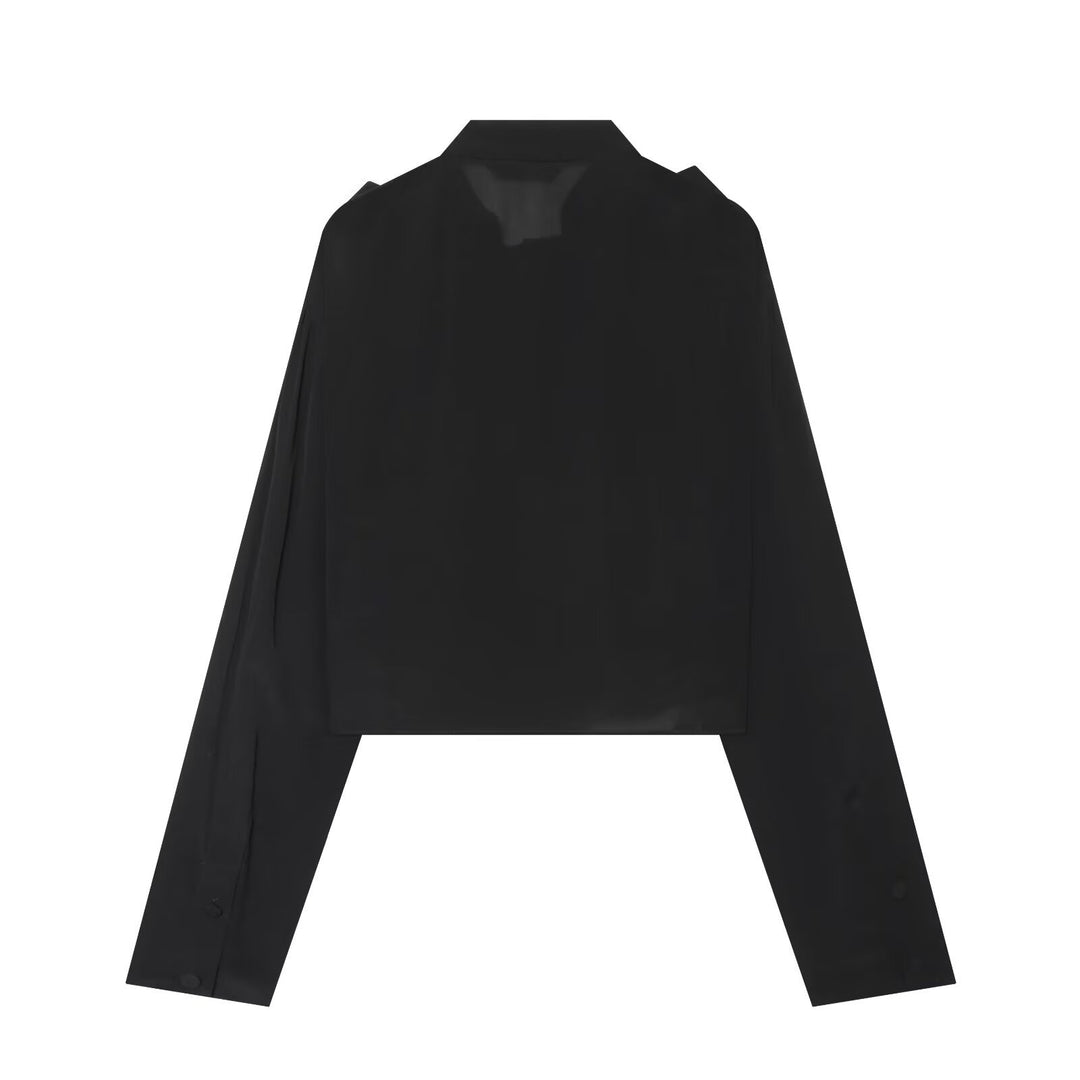 Damen Kurzjacke mit Lagenvolants, Stehkragen und verdeckter Knopfleiste Drune