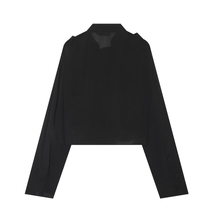Damen Kurzjacke mit Lagenvolants, Stehkragen und verdeckter Knopfleiste Drune