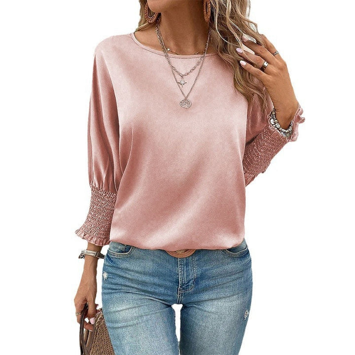 Damen elegantes Blusentop mit trendigen Puffärmeln Drune