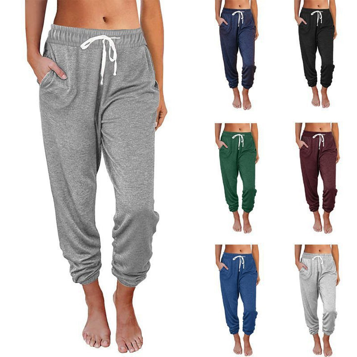 Damen Bequeme und lässige Jogginghose mit elastischem Bund und seitlichen Taschen Drune