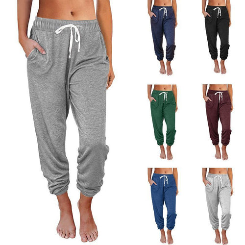 Damen Bequeme und lässige Jogginghose mit elastischem Bund und seitlichen Taschen Drune