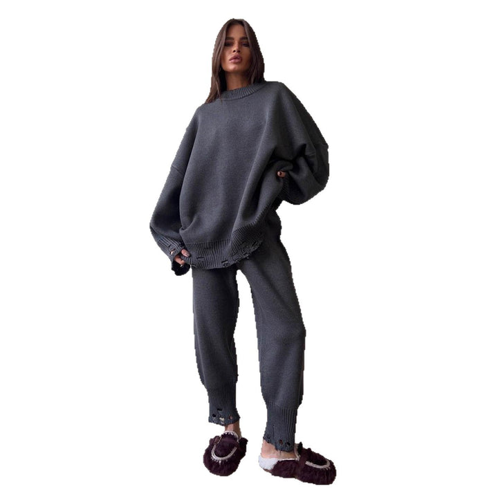 Damen Gemütliches Strickset aus weichem Material und weitem Schnitt Drune