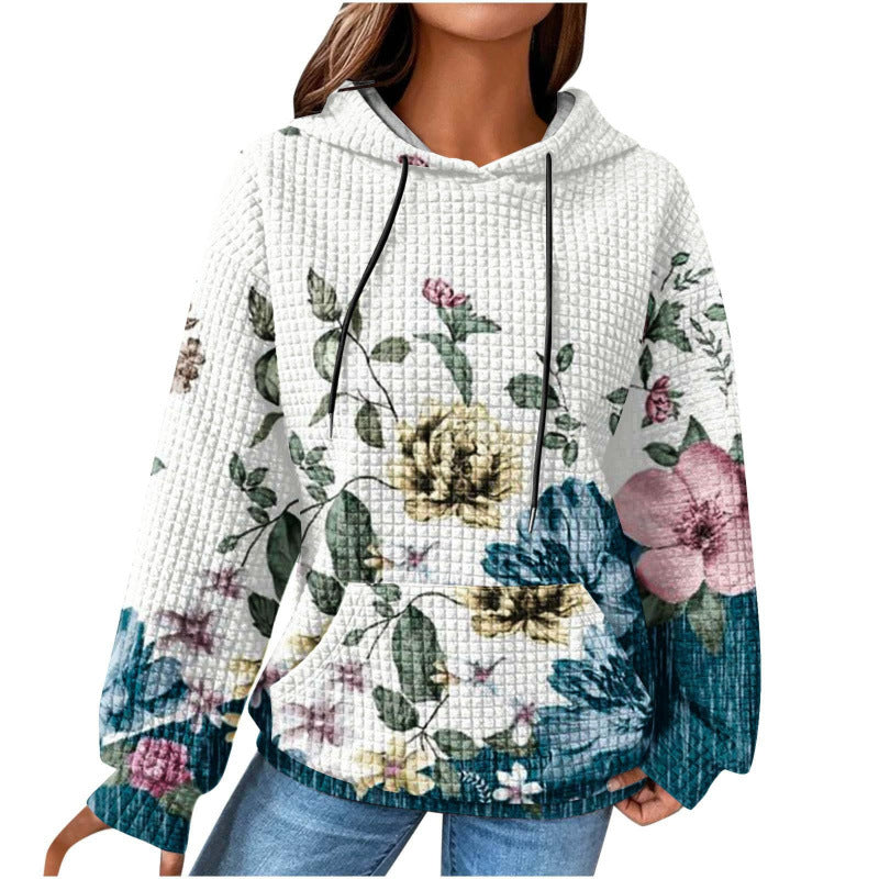 Damen Modischer Kapuzenpullover im Karodesign Drune