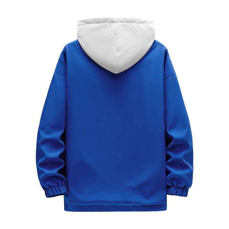Herren zweilagige Kapuzen‑Overlayerjacke mit kontrastierter Innenkapuze und elastischen Bündchen Drune