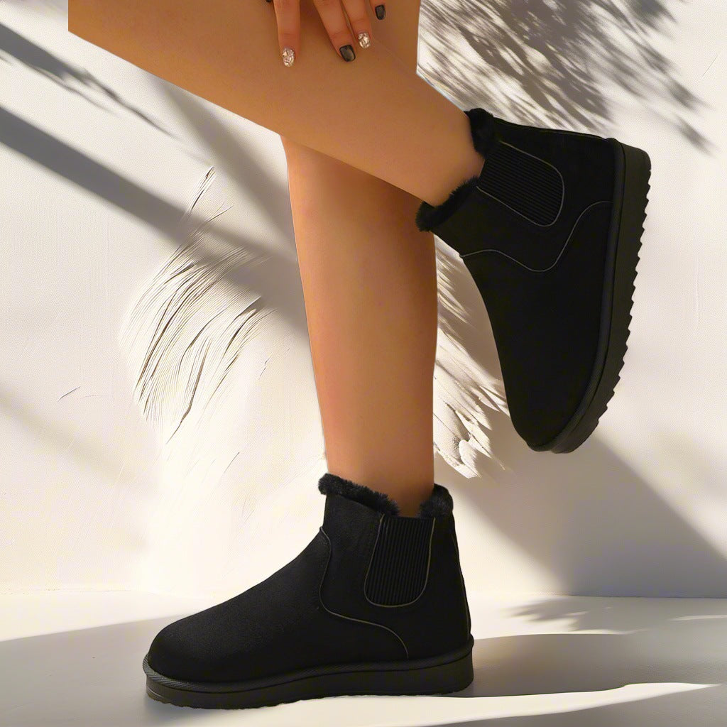 Damen Gefütterte Kurzschaft-Boots mit elastischem Einsatz und seitlichem Reißverschluss Drune