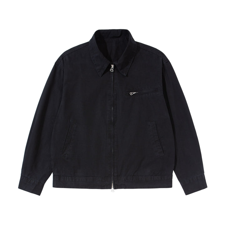 Herren Kurzblouson im Vintage‑Washed Canvas mit Zwei‑Wege‑Reißverschluss Drune