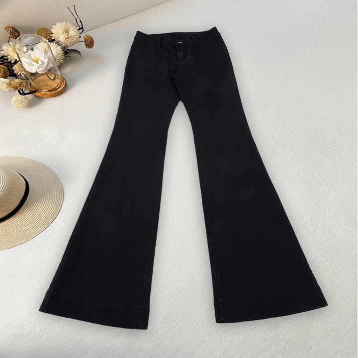Damen nan ausgestellte Highwaist‑Schlaghose mit figurformender Taillenführung und weitem Bein Drune