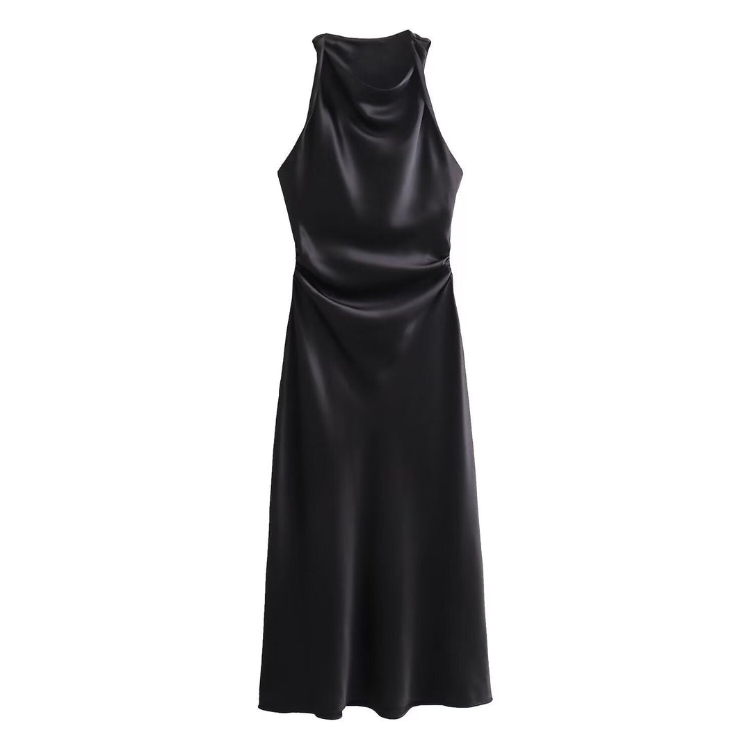 Damen elegantes Sommerkleid mit fließendem Schnitt und charmanten Rüschendetails Drune