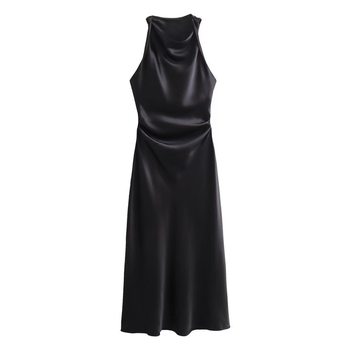 Damen elegantes Sommerkleid mit fließendem Schnitt und charmanten Rüschendetails Drune