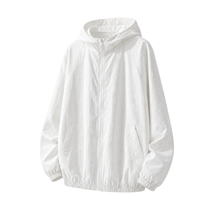 Herren Leichte Oversize-Windjacke mit Kapuze, elastischem Saum & Eingrifftaschen Drune