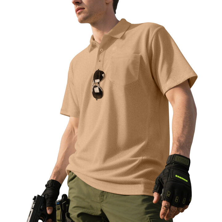 Herren nan funktionelles Kurzarm-Poloshirt mit Brusttasche, eingearbeiteter Stiftlasche und mikroperforierter Belüftung Drune