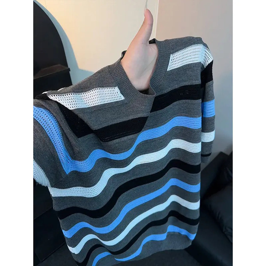 Damen Modisches Streifenpullover Drune