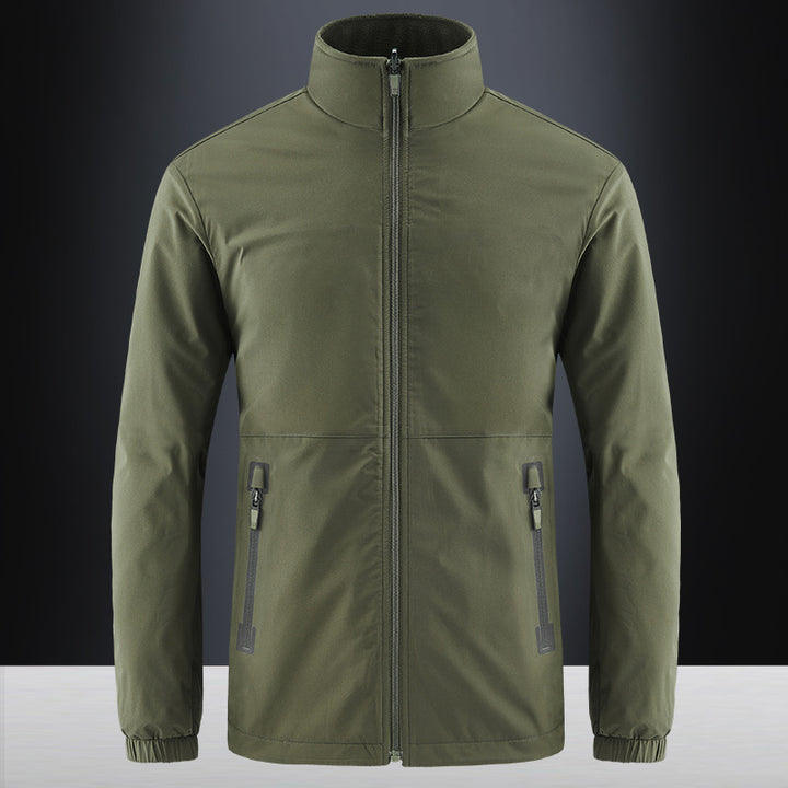 Herren Softshelljacke mit hohem Stehkragen und wasserabweisender Oberfläche Drune