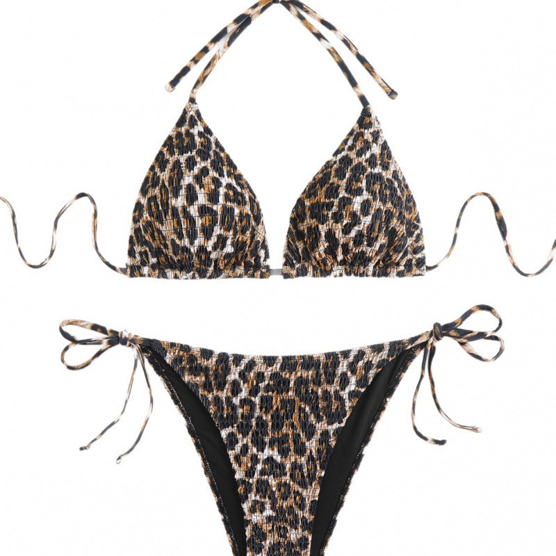 Damen Triangel-Bikini mit trendigem Animalprint und hohem Beinausschnitt Drune