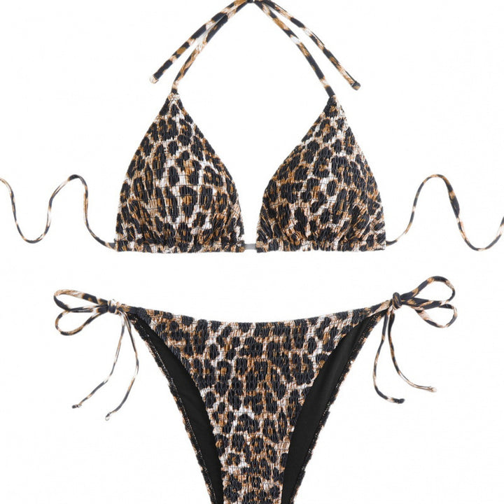 Damen Triangel-Bikini mit trendigem Animalprint und hohem Beinausschnitt Drune