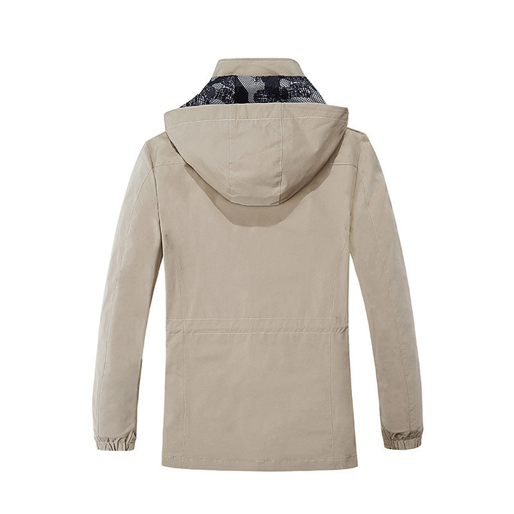 Herren leichter Fieldparka mit Kapuze camouflage-gepolsterter Innenverkleidung und Multifunktions-Taschen Drune