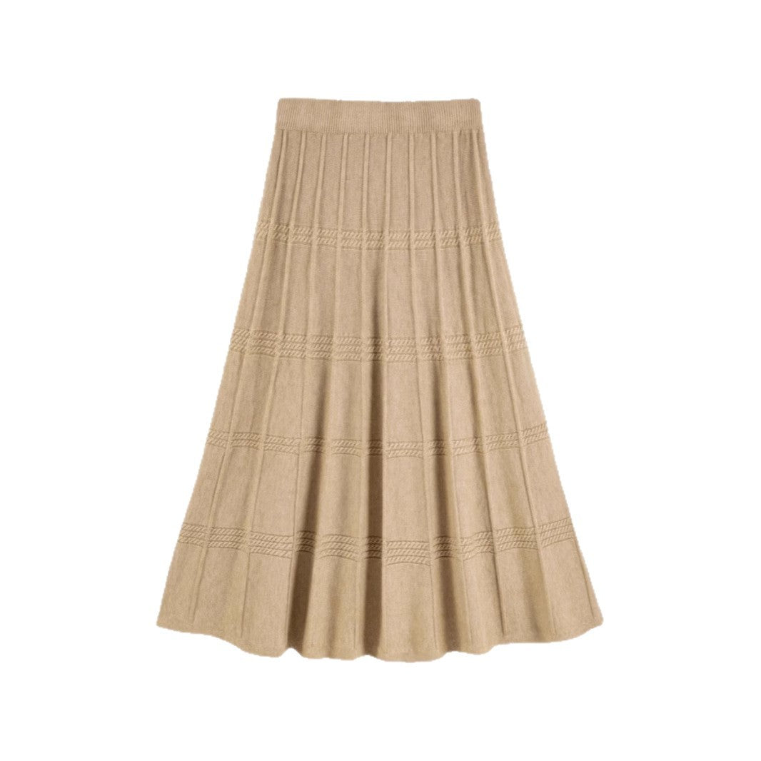 Damen Eleganter Strick-Maxirock Drune