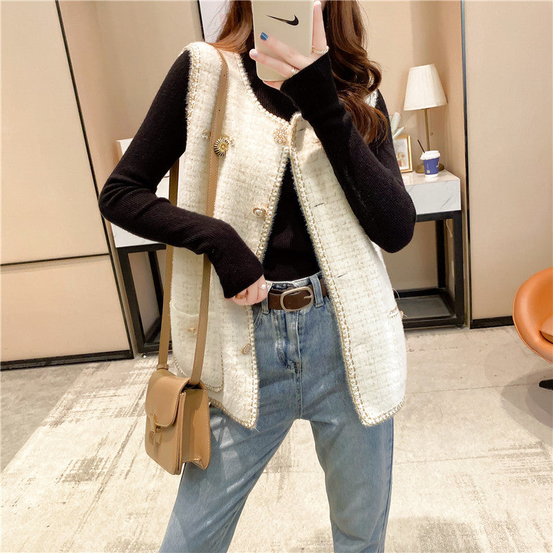 Damen Weste mit eleganten Knöpfen und strukturiertem Design Drune