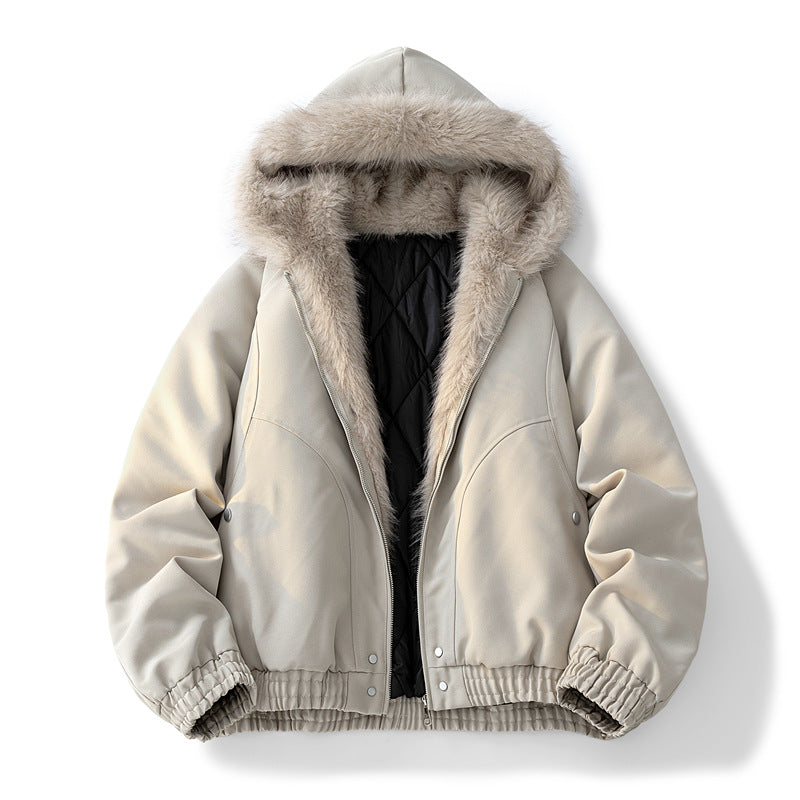 Herren Modische Camouflage-Winterjacke mit abnehmbarer Kapuze Drune