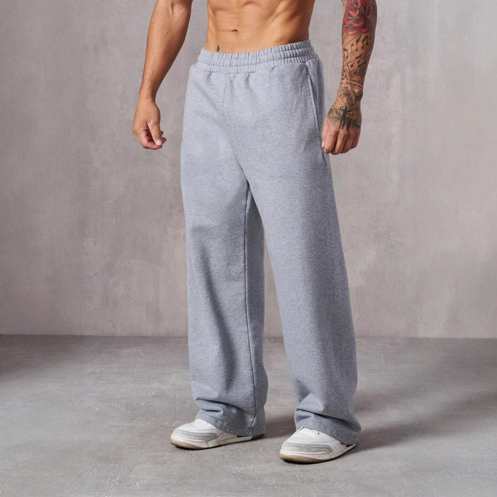 Herren nan extraweiche Relax-Sweathose mit doppelreihigem Komfortbund tiefen Eingrifftaschen und extra weitem Bein Drune