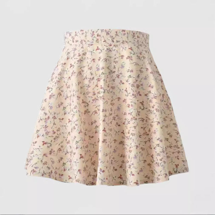 Damen Baumwollrock mit verspieltem Blumenmuster und schwingendem Saum Drune