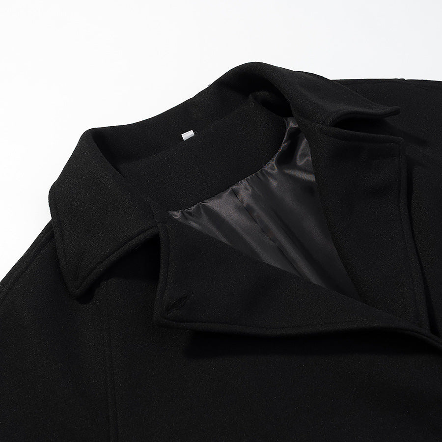Damen Doppelreihiger Oversize-Wollmix-Mantel mit fallendem Revers und langer Silhouette Drune