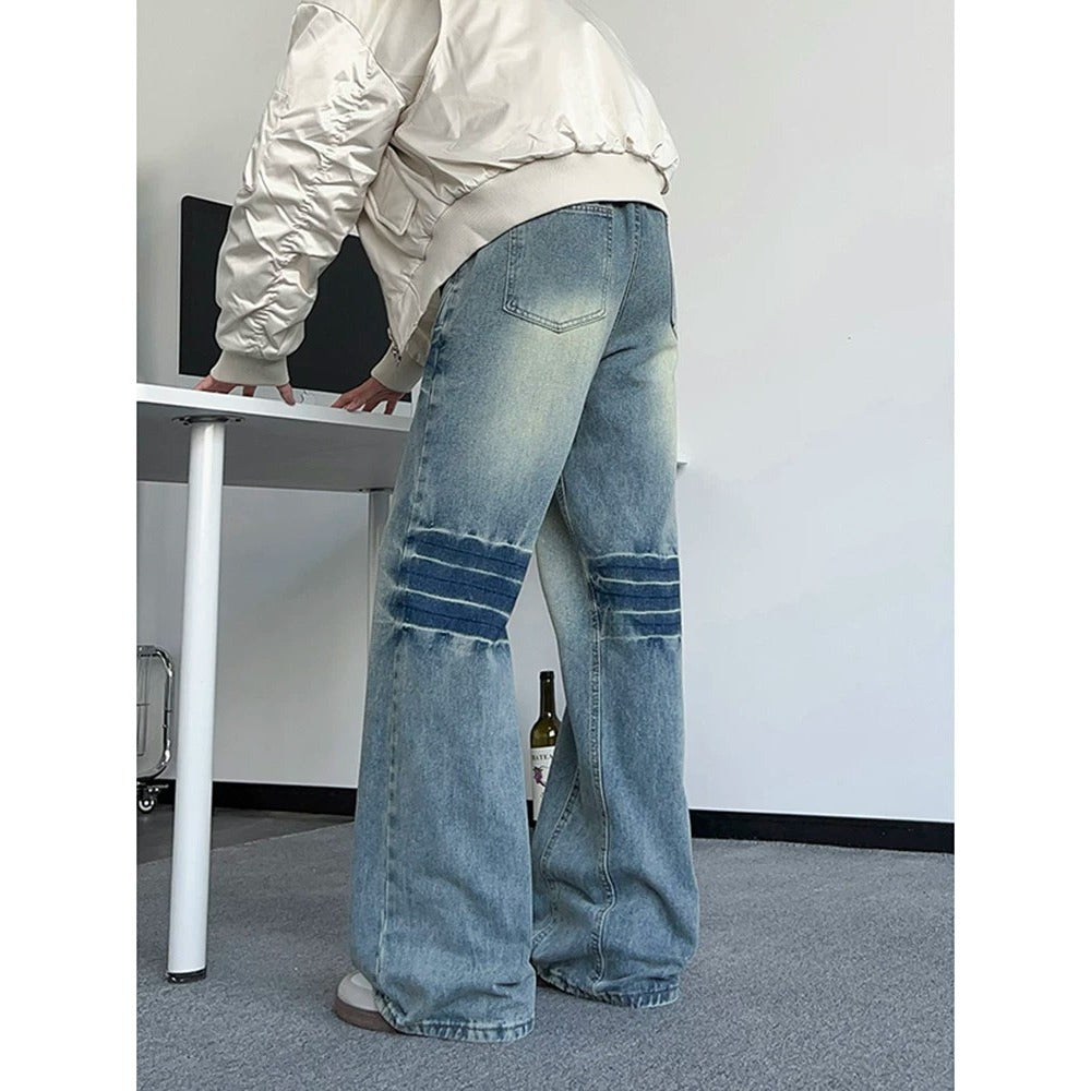 Damen weite Jeans im Vintage-Stil Drune