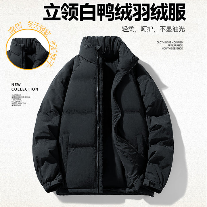 Herren Stepp-Daunen-Winterjacke mit hohem Stehkragen und verstellbarem Saum Drune